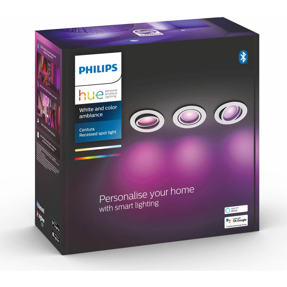 Philips Hue Bluetooth White & Color Ambiance Einbauspot Centura in  Wei&sz... | Philips Hue | 871951434288000