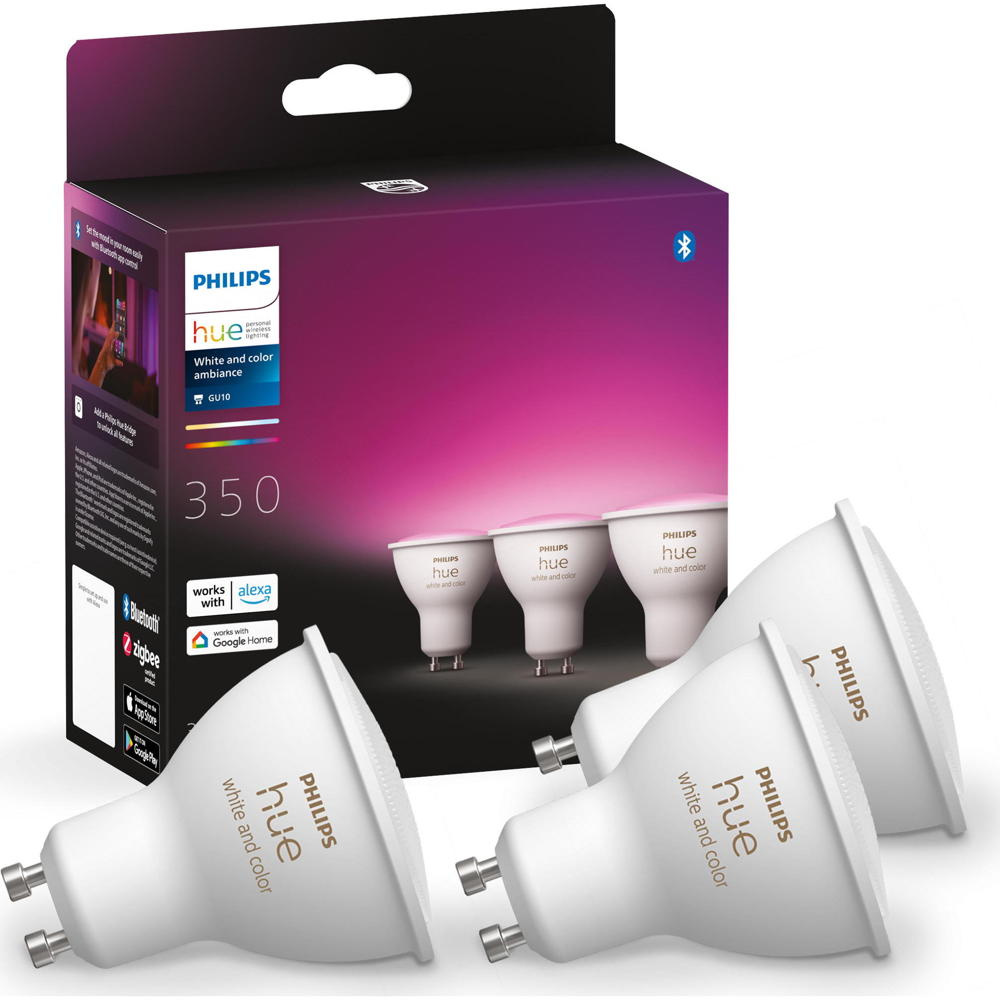 Philips Hue Bluetooth White & Color Ambiance LED GU10 4,3W 350lm Dreierpack