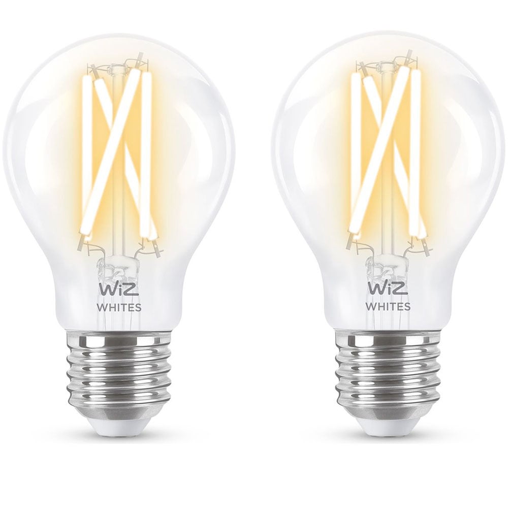 WiZ LED Smart Leuchtmittel in Transparent E27 A60 7W 806lm 2er-Pack