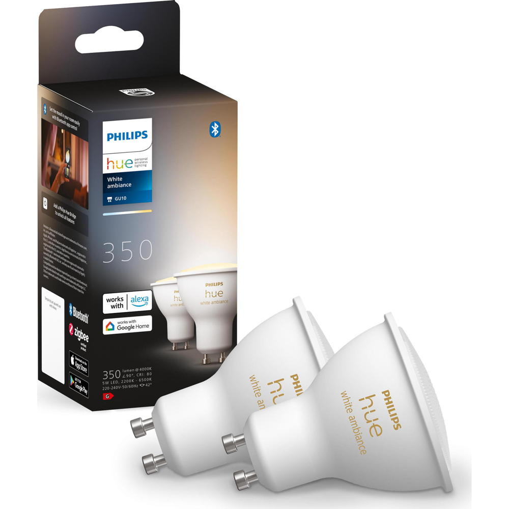 Philips Hue Bluetooth White Ambiance LED GU10 4,3W 230lm Doppelpack