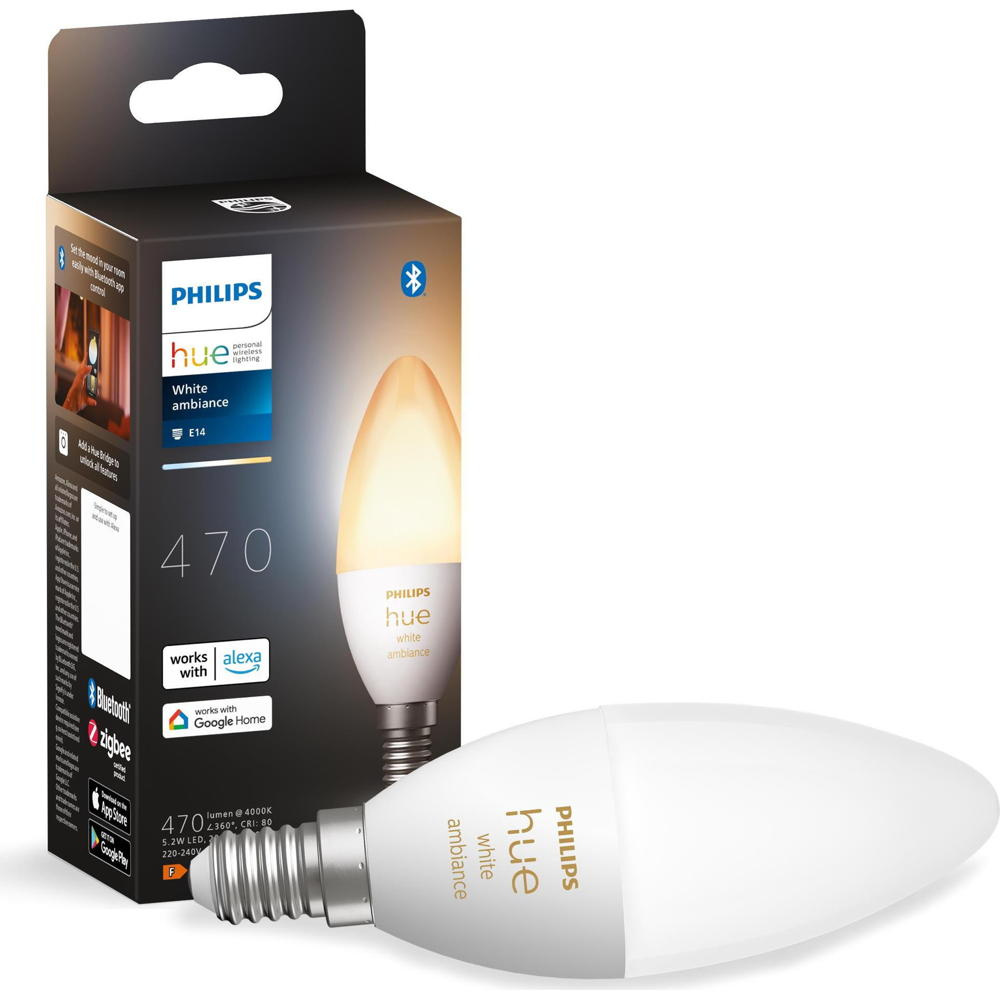Philips Hue Bluetooth White Ambiance LED E14 5,2W 470lm Einerpack