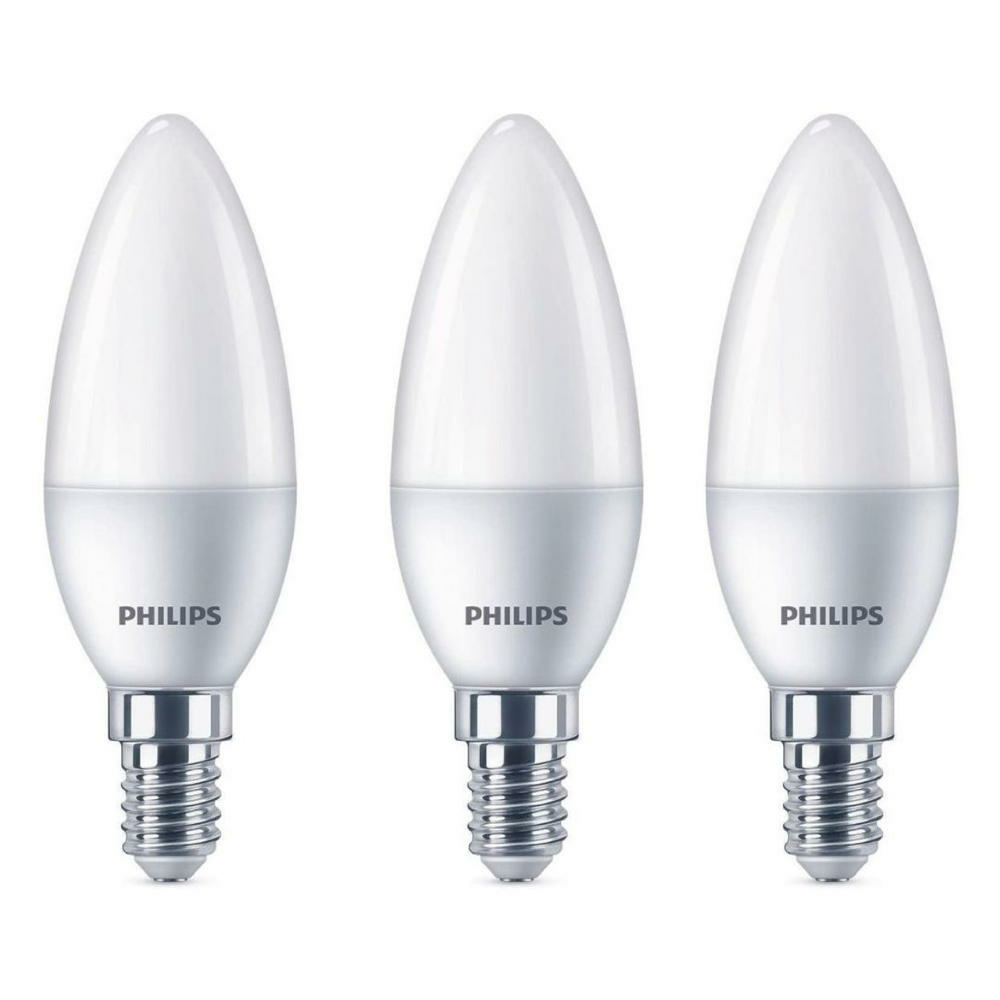 Philips LED Lampe ersetzt 40W, E14 Kerzenform B35, wei, warmwei, 470 Lumen, nicht dimmbar, 3er Pack