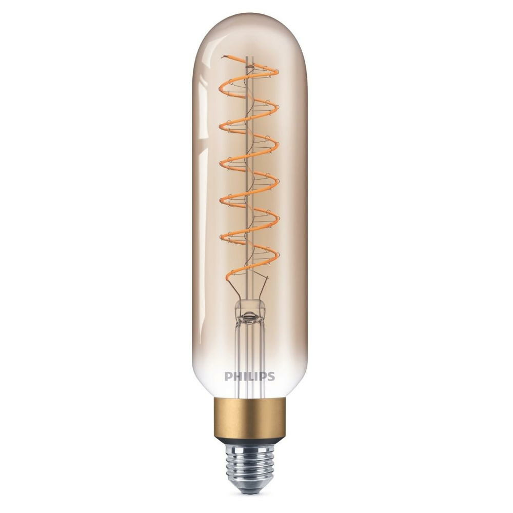 Philips LED Lampe ersetzt 40W, E27 Rhrenform T65, gold, warmwei, 470 Lumen, dimmbar, 1er Pack