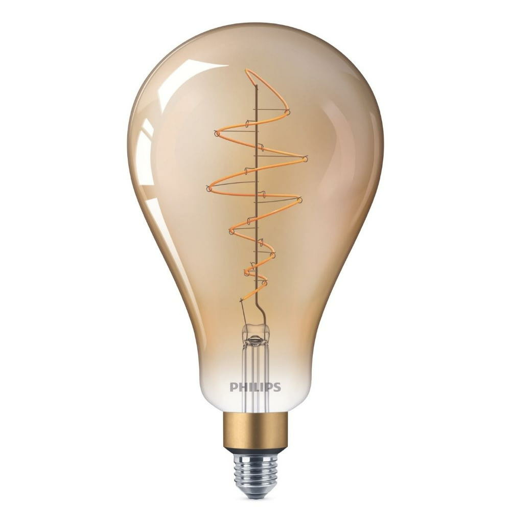 Philips LED Lampe ersetzt 40W, E27 Birne A160, gold, warmweiß, 470 Lumen, dimmbar, 1er Pack