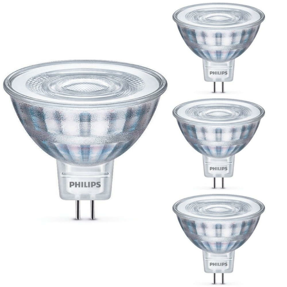 Philips LED Lampe ersetzt 35W, GU5,3 Reflektor MR14, klar, warmwei, 345 Lumen, nicht dimmbar, 4er Pack