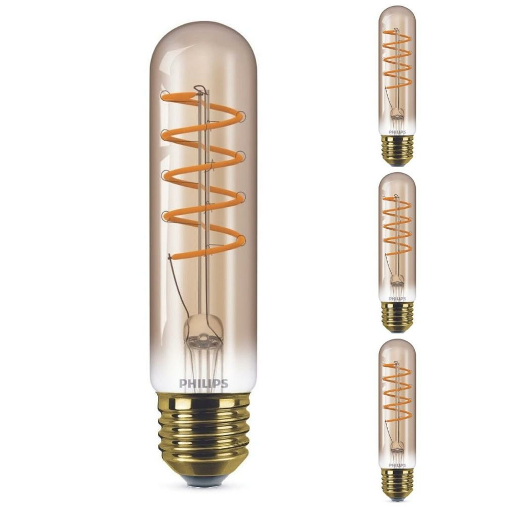 Philips LED Lampe ersetzt 25W, E27 Rhrenform T32, gold, warmwei, 250 Lumen, dimmbar, 4er Pack