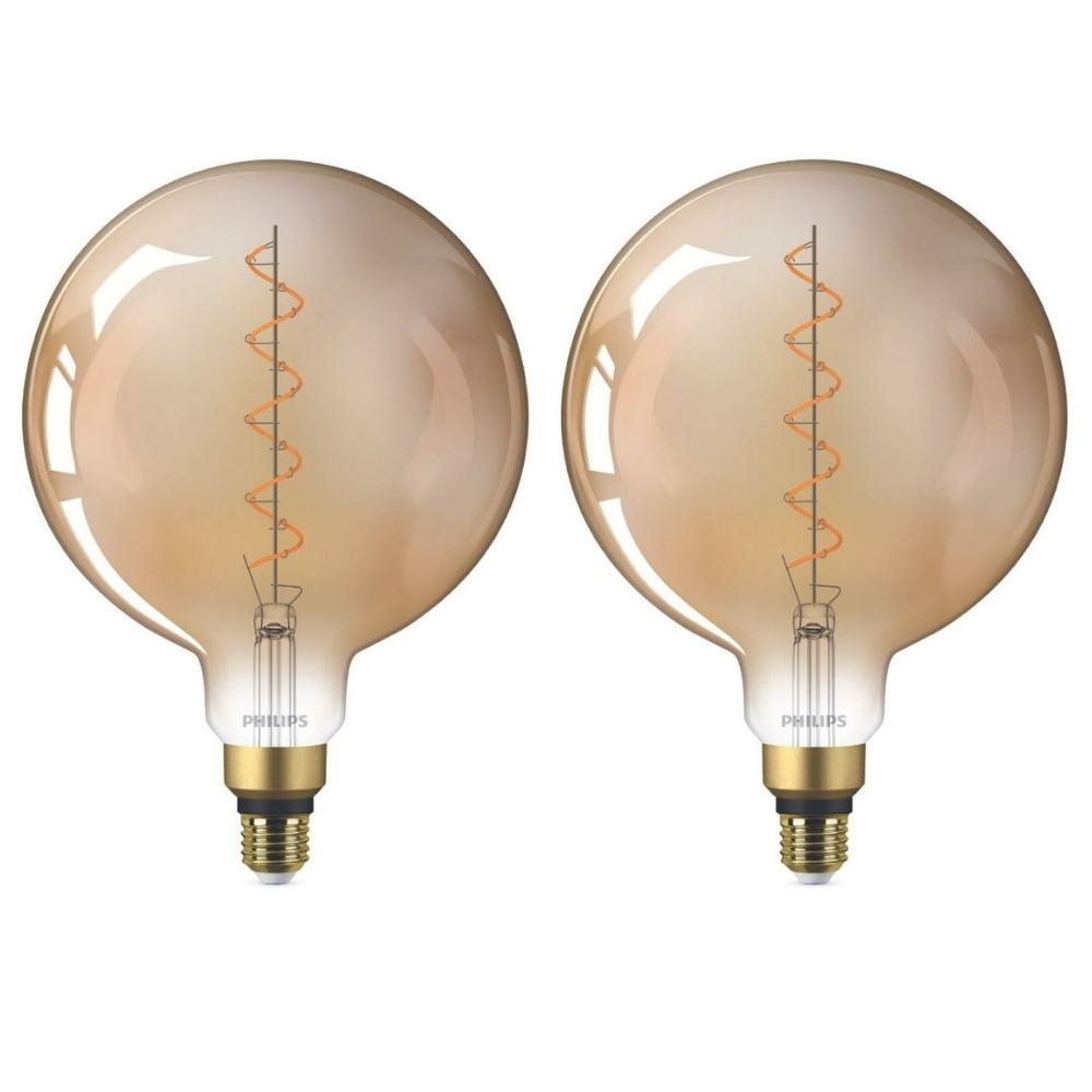 Philips LED Lampe ersetzt 25W, E27 Globe G200, gold, warmwei, 300 Lumen, nicht dimmbar, 2er Pack