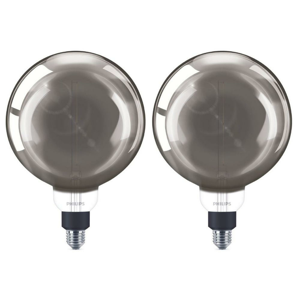 Philips LED Lampe ersetzt 25W, E27 Globe G200, grau, warmwei, 200 Lumen, dimmbar, 2er Pack