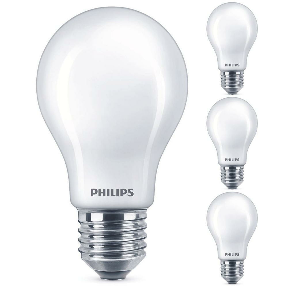 Philips LED Lampe ersetzt 40 W, E27 Standardform A60, wei, warmwei, 475 Lumen, dimmbar, 4er Pack