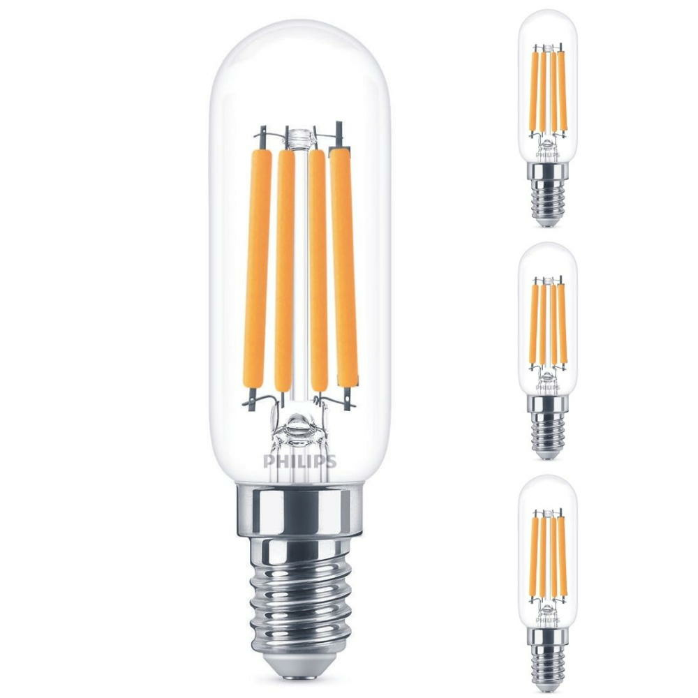 Philips LED Lampe ersetzt 60 W, E14 Kolben, klar, warmwei, 806 Lumen, nicht dimmbar, 4er Pack