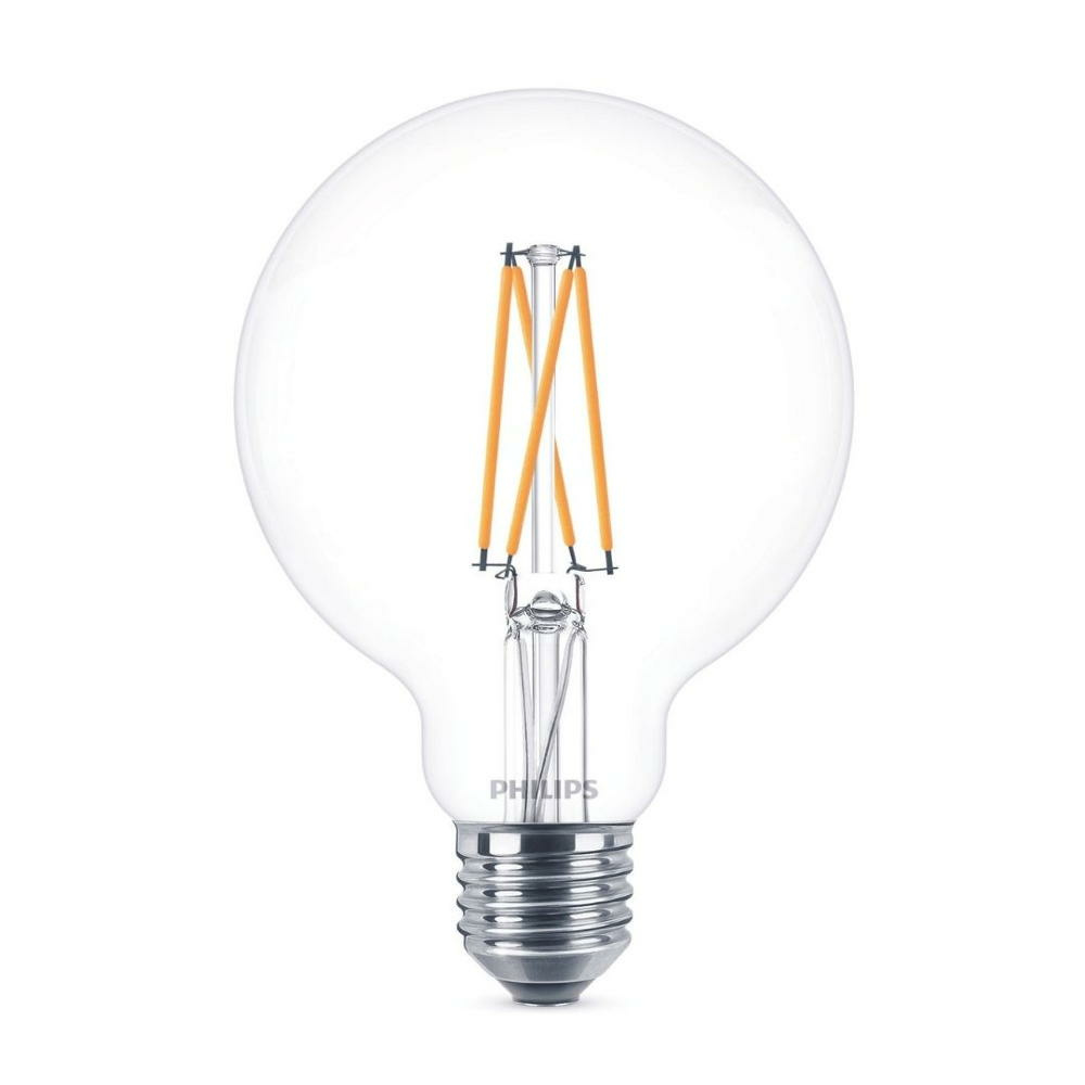 Philips LED Lampe ersetzt 60 W, E27 Globe G93, klar, warmwei, 810 Lumen, dimmbar