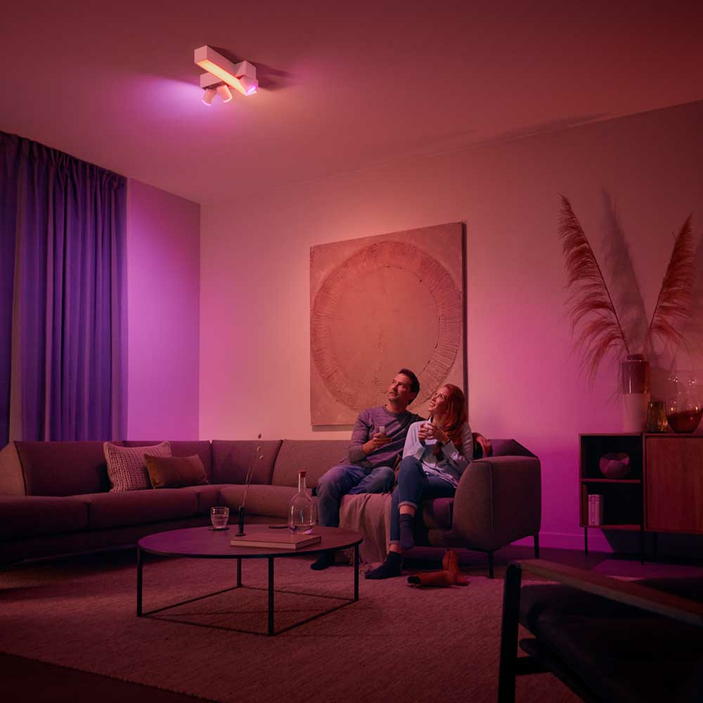 Hue | Hue | rund Philips Philips Wandleuchte + Color White Edelstahl 1200... A-406037 & A-406038 Appear Ambiance