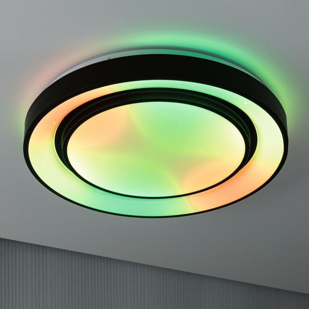 LED Deckenleuchte Rainbow RGBW in Schwarz und Wei 2x19,25W 4750lm