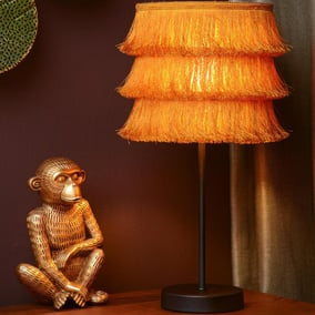 LUCIDE Pendelleuchte Affenlampe Chimp in Gold E27 ❤️ Schwarz Kunststoff ⭐