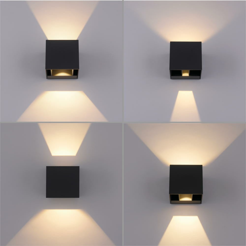 LED Wandleuchte Block in Anthrazit 2x 3 25W 420lm IP54 | Paul Neuhaus |  9493-13