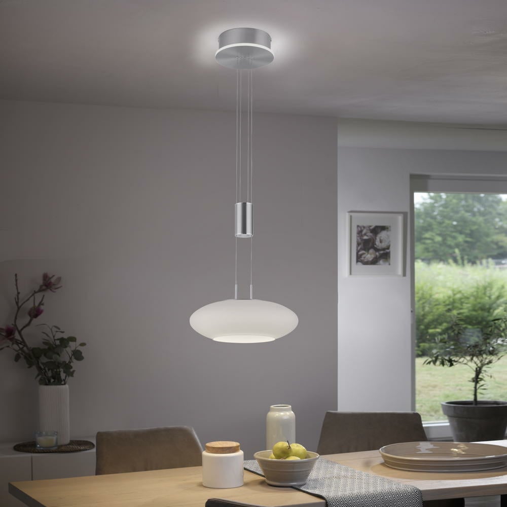 LED Pendelleuchte Q-Etienne in Silber 2x19,25W 2700lm