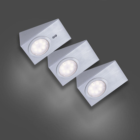 LED Unterbauleuchte Theo in Silber 3x 4,5W 810lm 80x120mm