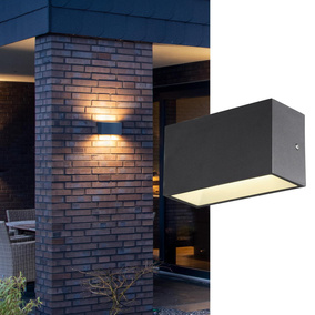 LED Wandleuchte Sitra M in Anthrazit 2x 7W 1600lm IP44