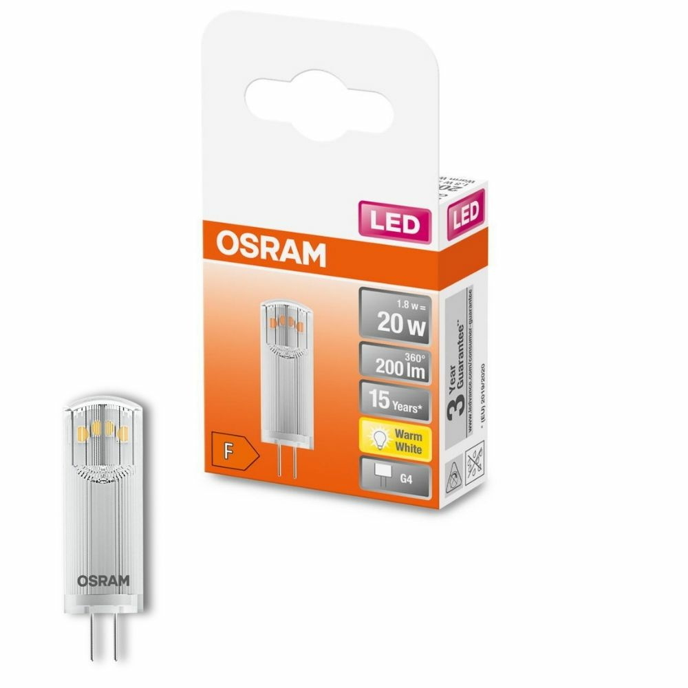 Osram LED Lampe ersetzt 20W G4 Brenner in Transparent 1,8W 200lm 2700K 1er Pack