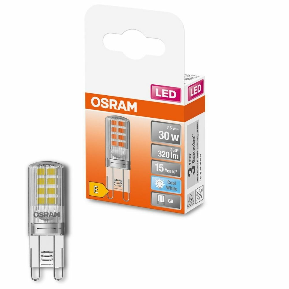 Osram LED Lampe ersetzt 30W G9 Brenner in Transparent 2,6W 320lm 4000K 1er Pack