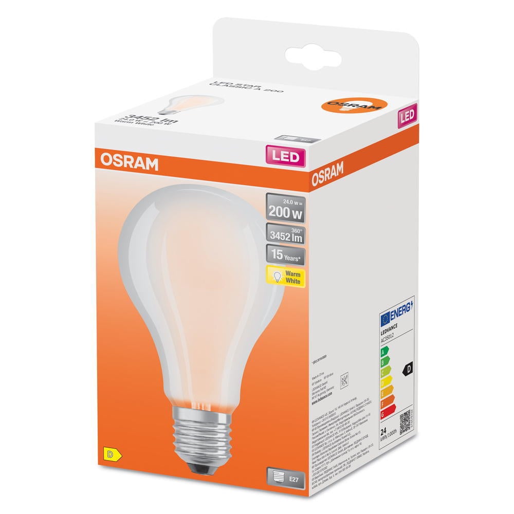 oase filter Sølv Osram LED Lampe ersetzt 200W E27 in Weiß 24W 3452lm 2700K 1er Pack | OSRAM  | 4058075619074 - click-licht.de
