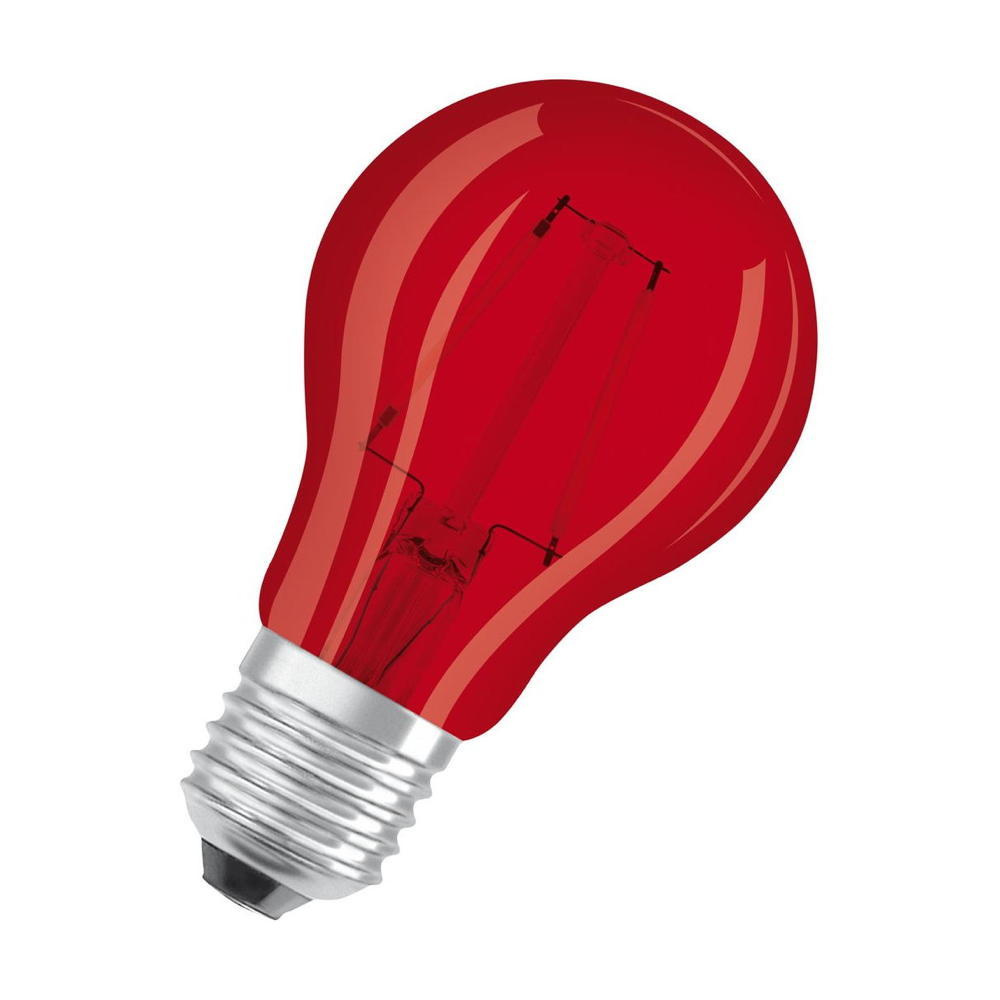 Osram LED Lampe ersetzt 7W E27 Birne - A60 in Rot 2,5W 45lm 1000K 1er Pack