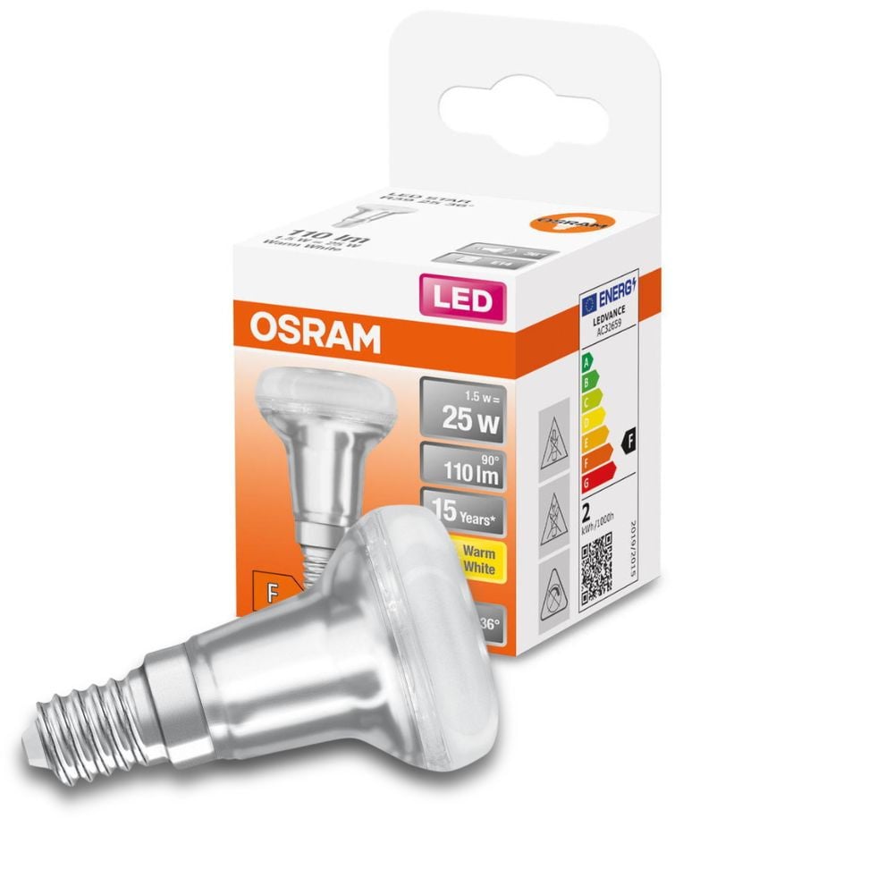 Osram LED Lampe ersetzt 25W E14 Reflektor - R39 in Transparent 1,5W 110lm 2700K 1er Pack