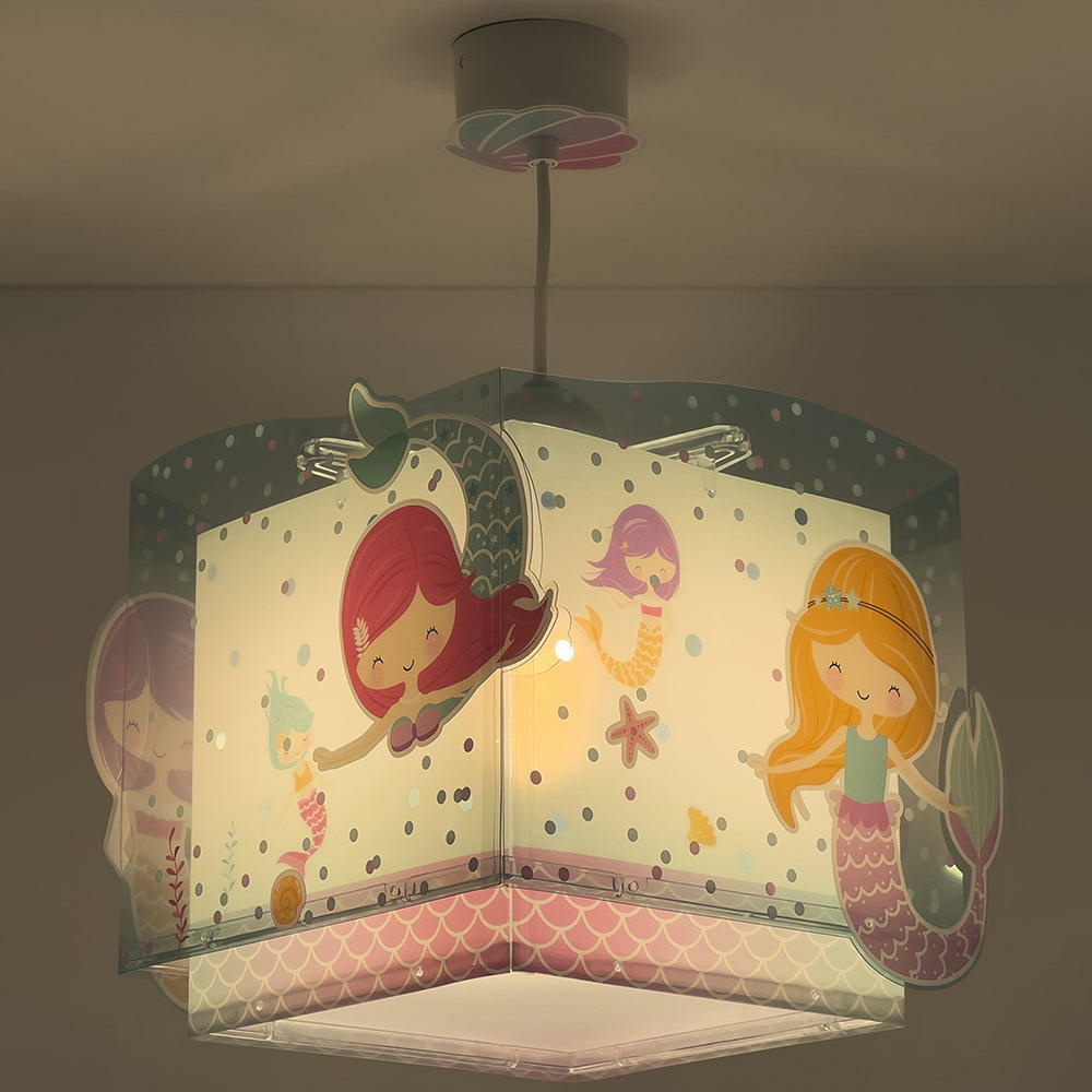 Kinderzimmer Pendelleuchte Mermaids in Mehrfarbig und Wei E27