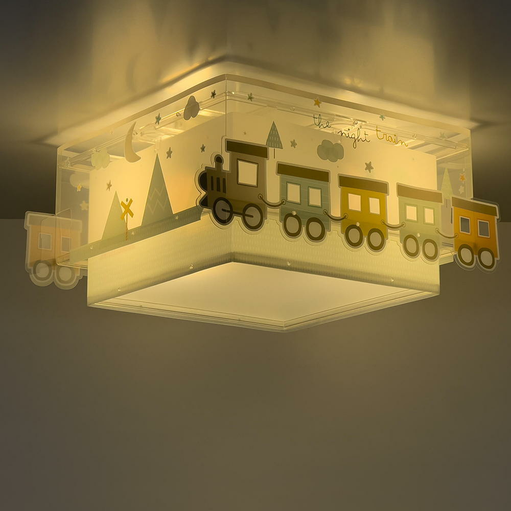 Kinderzimmer Deckenleuchte The Night Train in Mint E27 2-flammig