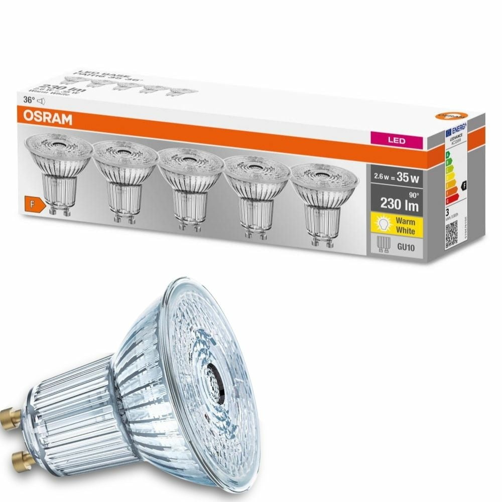 Osram LED Lampe ersetzt 35W Gu10 Reflektor - Par16 in Transparent 2,6W 230lm 2700K