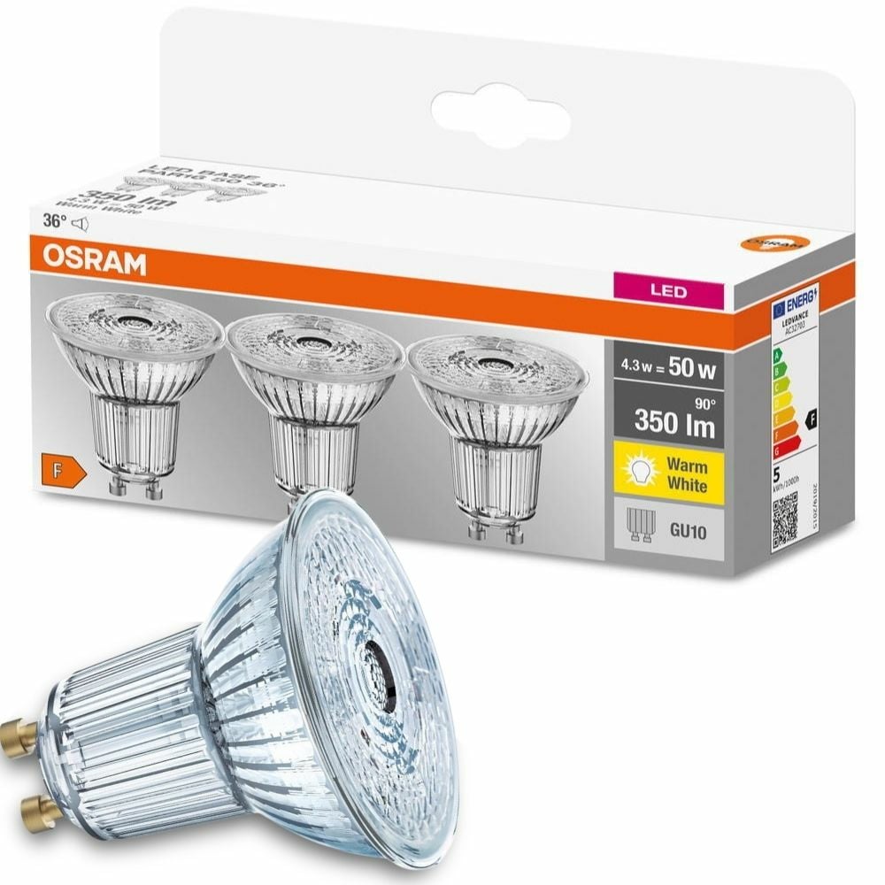Osram LED Lampe ersetzt 50W Gu10 Reflektor - Par16 in Transparent 4,3W 350lm 2700K