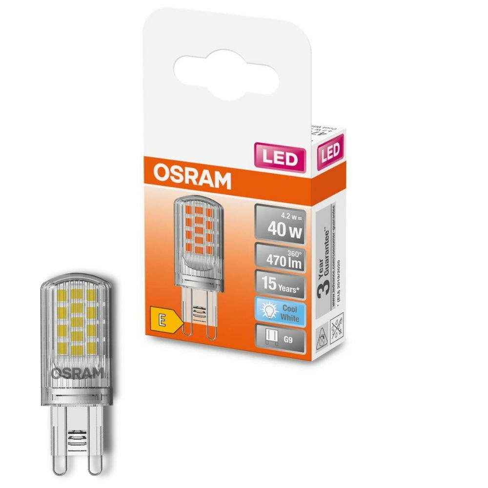 Osram LED Lampe ersetzt 40W G9 Brenner in Transparent 4,2W 470lm 4000K