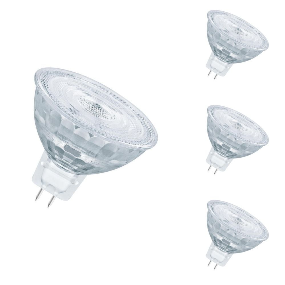 Osram LED Lampe ersetzt 35W Gu5.3 Reflektor - Mr16 in Transparent 5W 350lm 4000K dimmbar 4er Pack