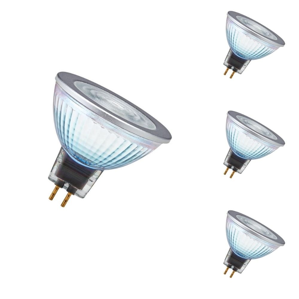 Osram LED Lampe ersetzt 50W Gu5.3 Reflektor - Mr16 in Transparent 8W 621lm 4000K dimmbar 4er Pack