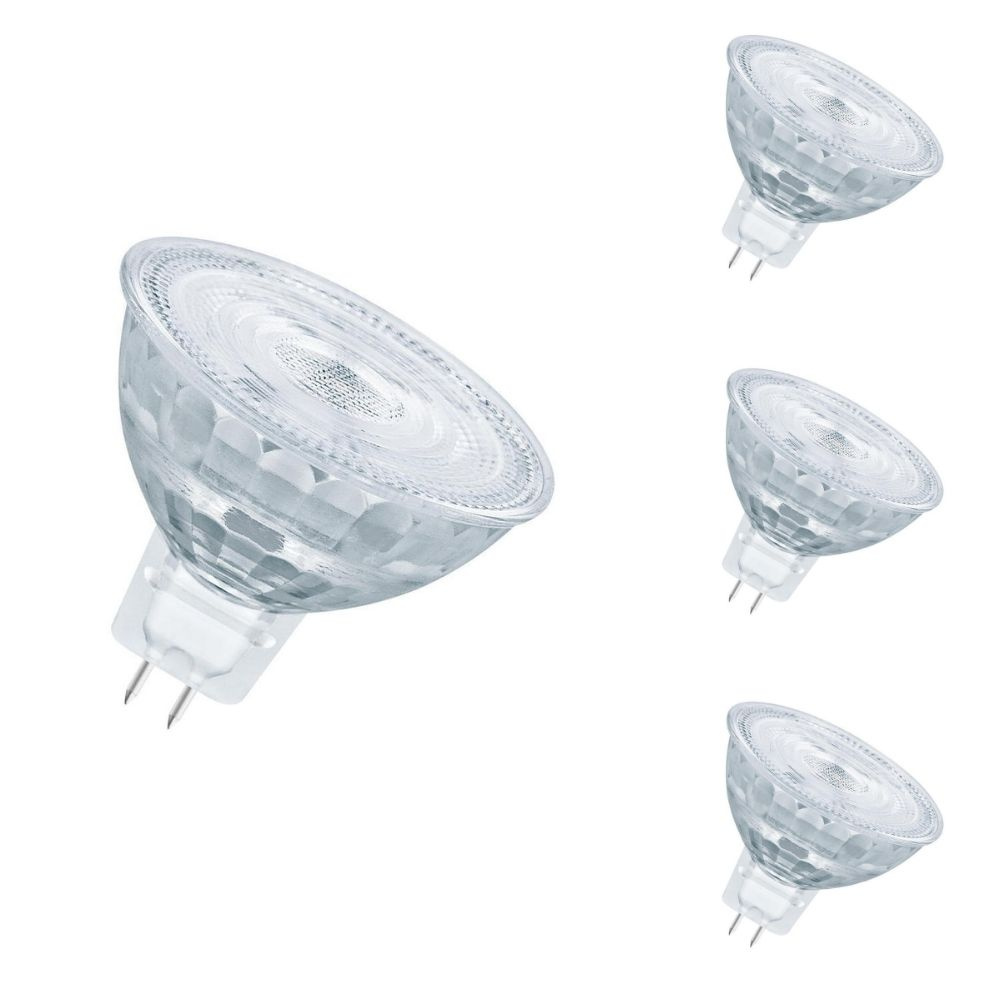 Osram LED Lampe ersetzt 50W Gu5.3 Reflektor - Mr16 in Transparent 8W 670lm 2700K dimmbar 4er Pack