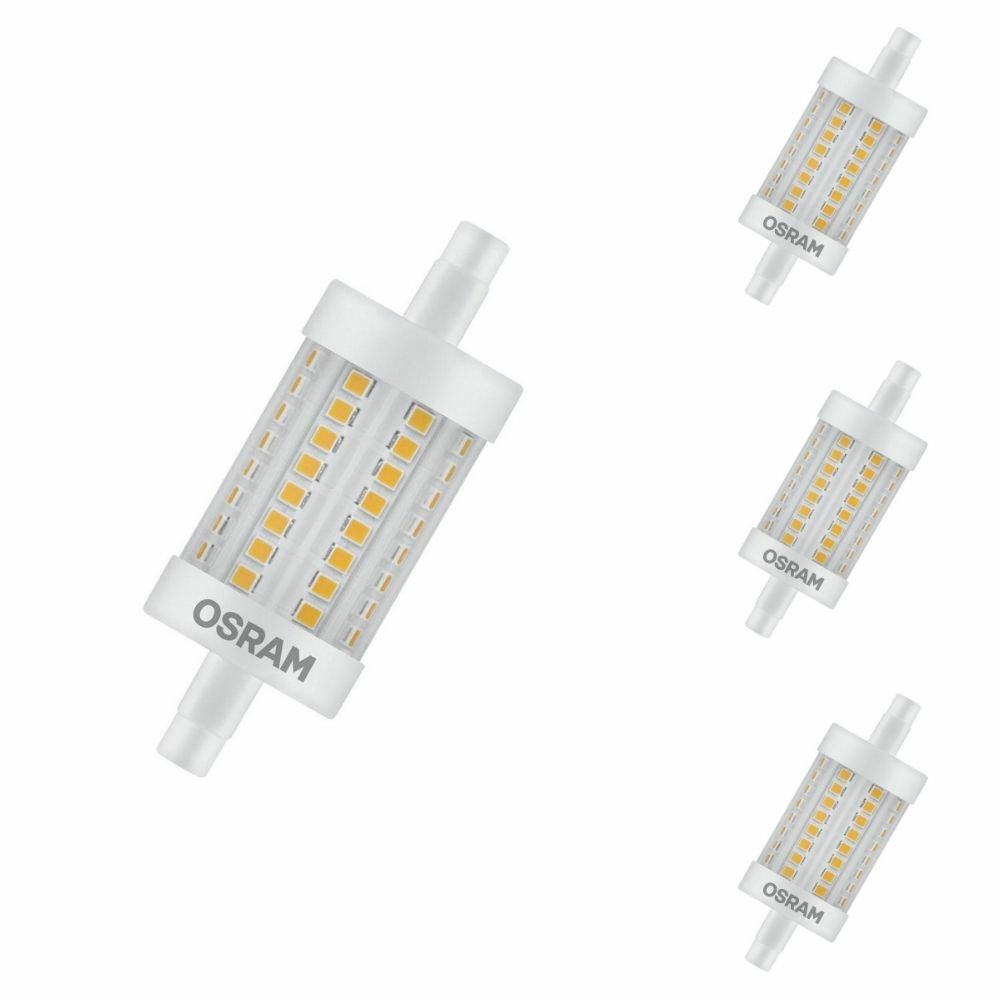 Osram LED Lampe ersetzt 75W R7S Rhre - R7S-78 in Wei 8,2W 1055lm 2700K 4er Pack