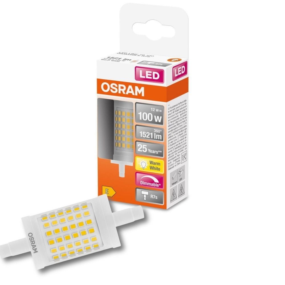 Osram LED Lampe ersetzt 100W R7S Rhre - R7S-78 in Wei 12W 1521lm 2700K dimmbar