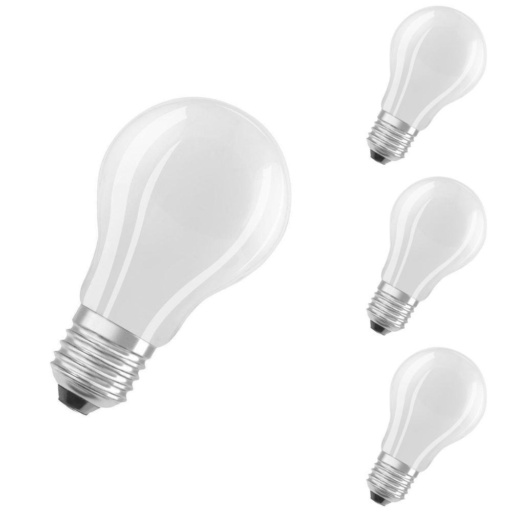 Osram LED Lampe ersetzt 60W E27 Birne - A60 in Wei 8,5W 806lm 2700K dimmbar 4er Pack