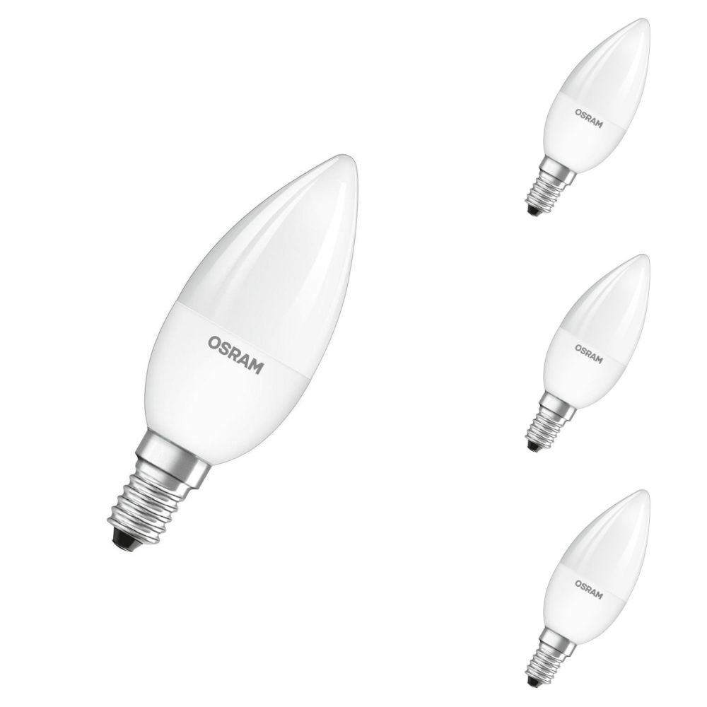 Osram LED Lampe ersetzt 25W E14 Kerze - B38 in Wei 4,2W 250lm RGBW dimmbar 4er Pack