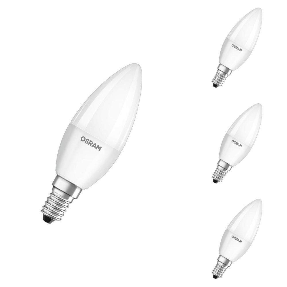Osram LED Lampe ersetzt 25W E14 Kerze - B38 in Wei 3,3W 250lm 2700K 4er Pack