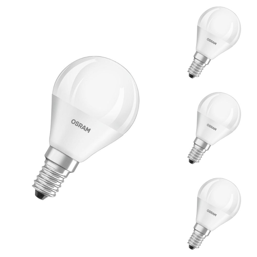Osram LED Lampe ersetzt 40W E14 Tropfen - P45 in Wei 4,9W 470lm 2700K dimmbar 4er Pack
