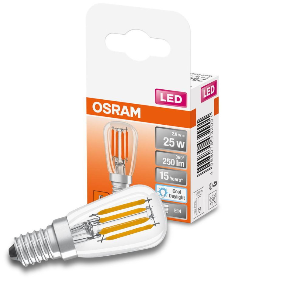 Osram LED Lampe ersetzt 25W E14 Röhre - T25 in Transparent 2 8W 250lm 6500K