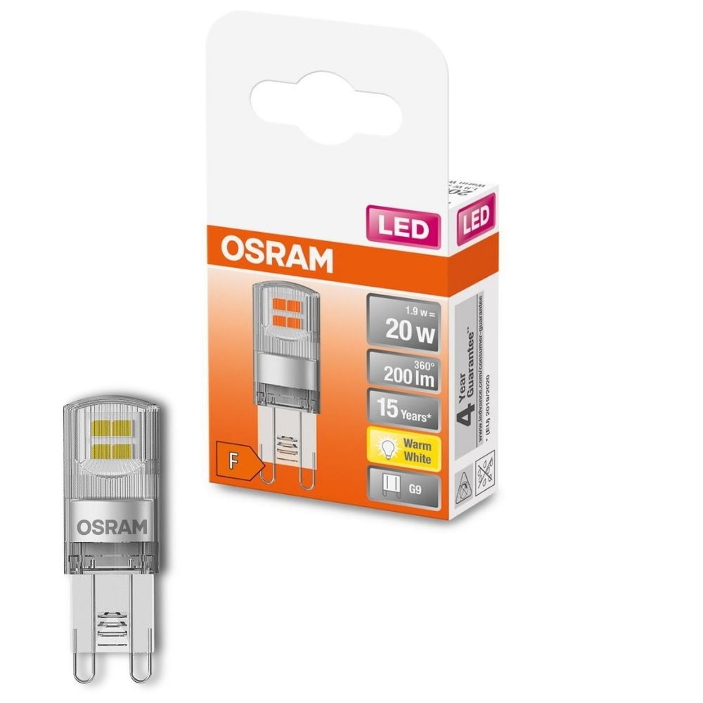 Osram LED Lampe ersetzt 20W G9 Brenner in Transparent 1,9W 200lm 2700K