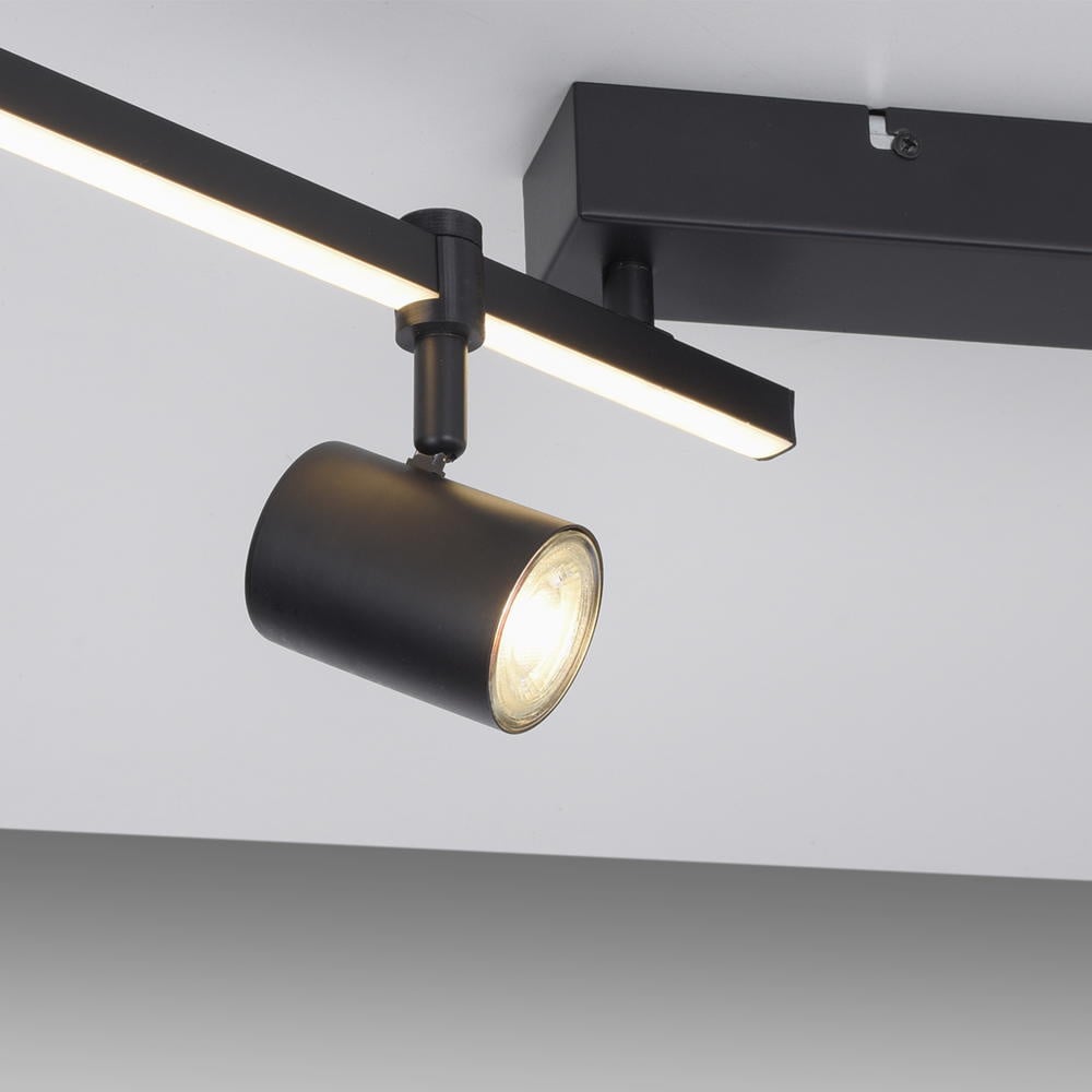 LED Deckenleuchte Barik in Schwarz 4x 4 5W 1440lm GU10 4-flammig | Paul  Neuhaus | 6525-18 | Deckenlampen