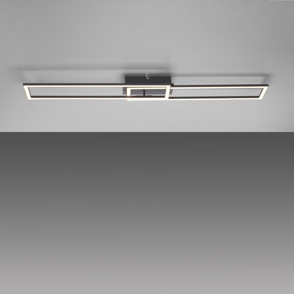 LED Deckenleuchte Iven in Schwarz 2x 18W 4150lm