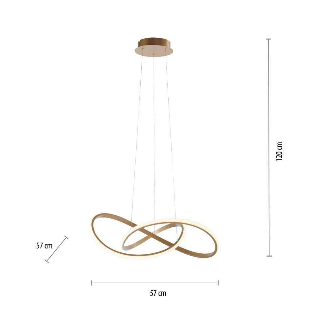 in LED Gold | 3250lm Pendelleuchte 15402-60 Light | Just 25W Maria