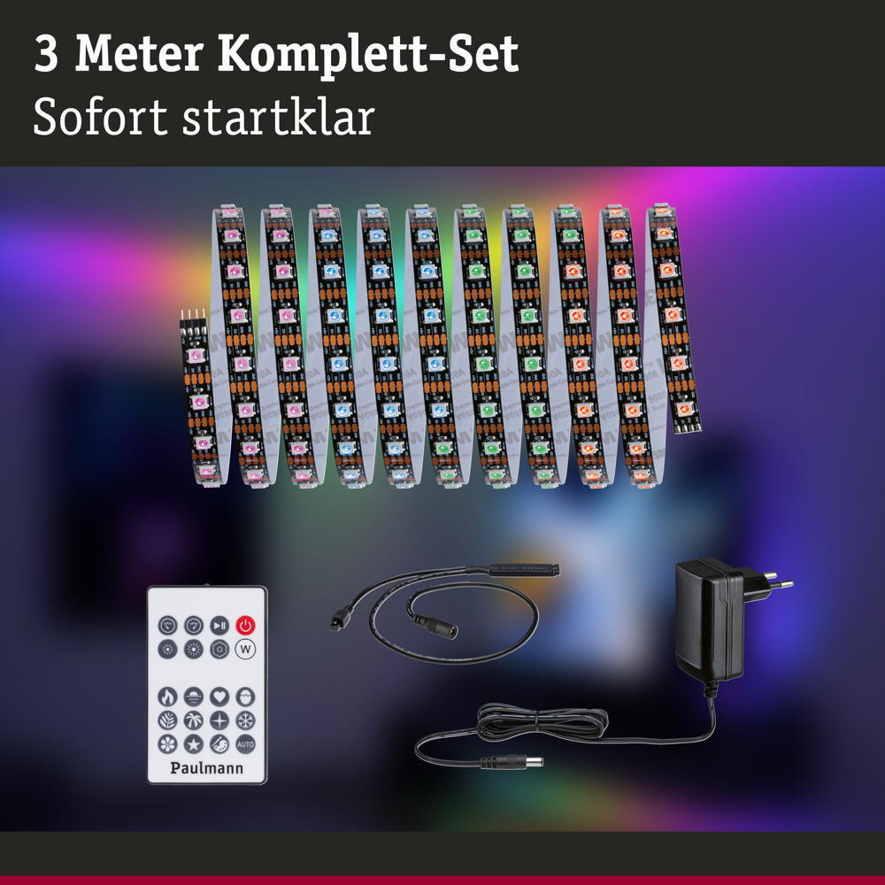 LED Light Strip RGBW Entertain Led 5W 3000mm mit Netzstecker | Paulmann |  78887