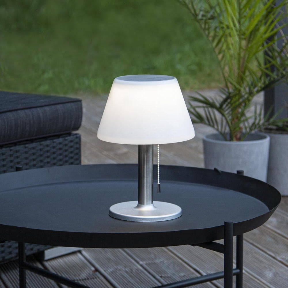LED Solar Tischleuchte Solia Table in Weiß 0,3W 200lm mit Dämmerungssensor