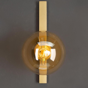 Wandleuchte Pluto in Gold-transparent und Gold E14 1-flammig