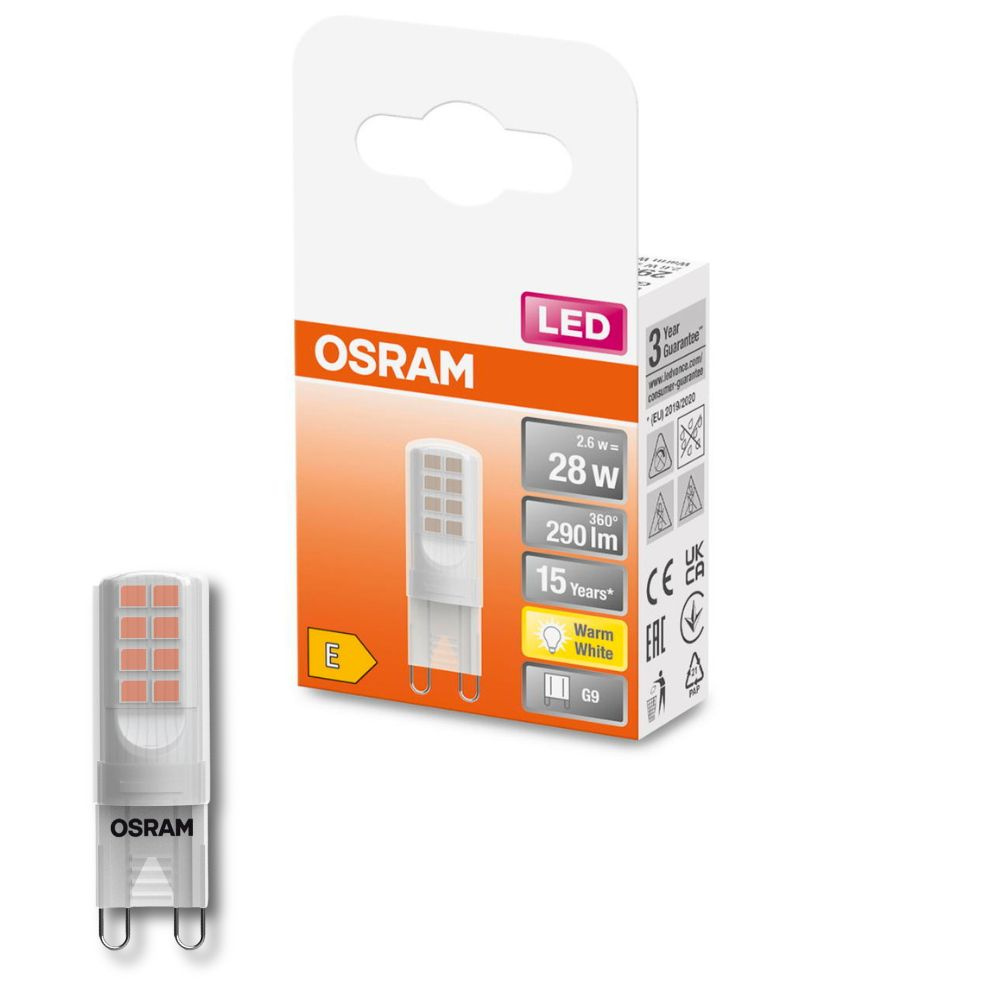 Osram LED Lampe ersetzt 28W G9 Brenner in Transparent 2,6W 290lm 2700K 1er Pack